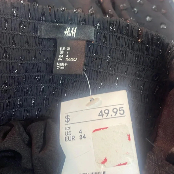 NWT H&M black strapless ( with tie around neck)size 4 - Picture 6 of 8